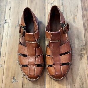 Cole Haan Brown Leather Fisherman Buckle Sandal Loafer Mens Sz 11